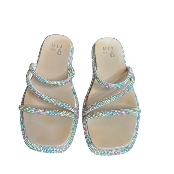 Mix No. 6 Pastel Rhinestone Slide Sandals - Picture 4 of 5